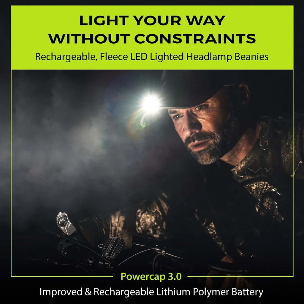 Panther Vision POWERCAP 3.0 Rechargeable LED Lighted Headlamp Hats And IPX4 Rating