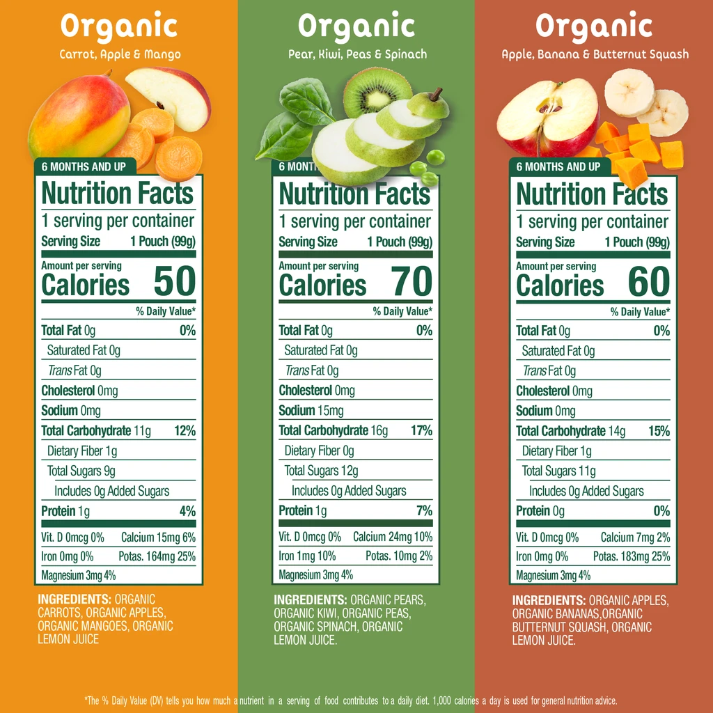Sprout Organics Ultimate 6+ Months Baby Food Variety Pack - 12 Tasty Purees