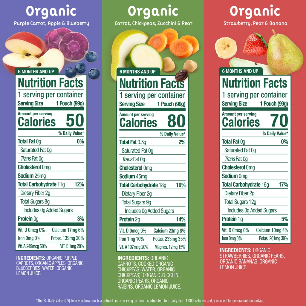 Sprout Organics Ultimate 6+ Months Baby Food Variety Pack - 12 Tasty Purees