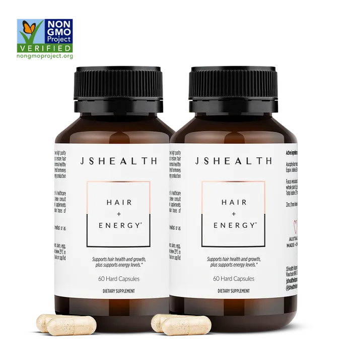 JSHealth Vitamins Hair + Energy Formula for Thicker, Stronger Hair