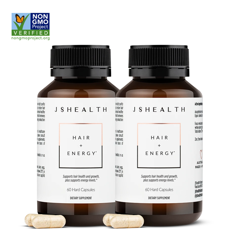 JSHealth Vitamins Hair + Energy Formula for Thicker, Stronger Hair