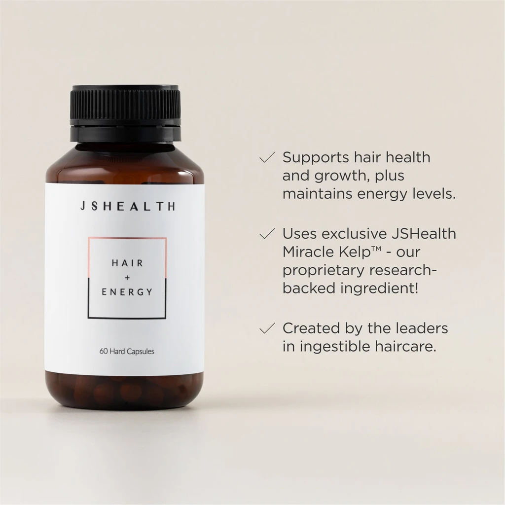 JSHealth Vitamins Hair + Energy Formula for Thicker, Stronger Hair