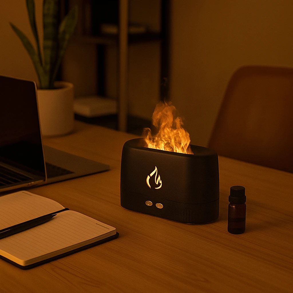 MANCAVE HERO RGB Dynamic Flame Humidifier Aroma Diffuser