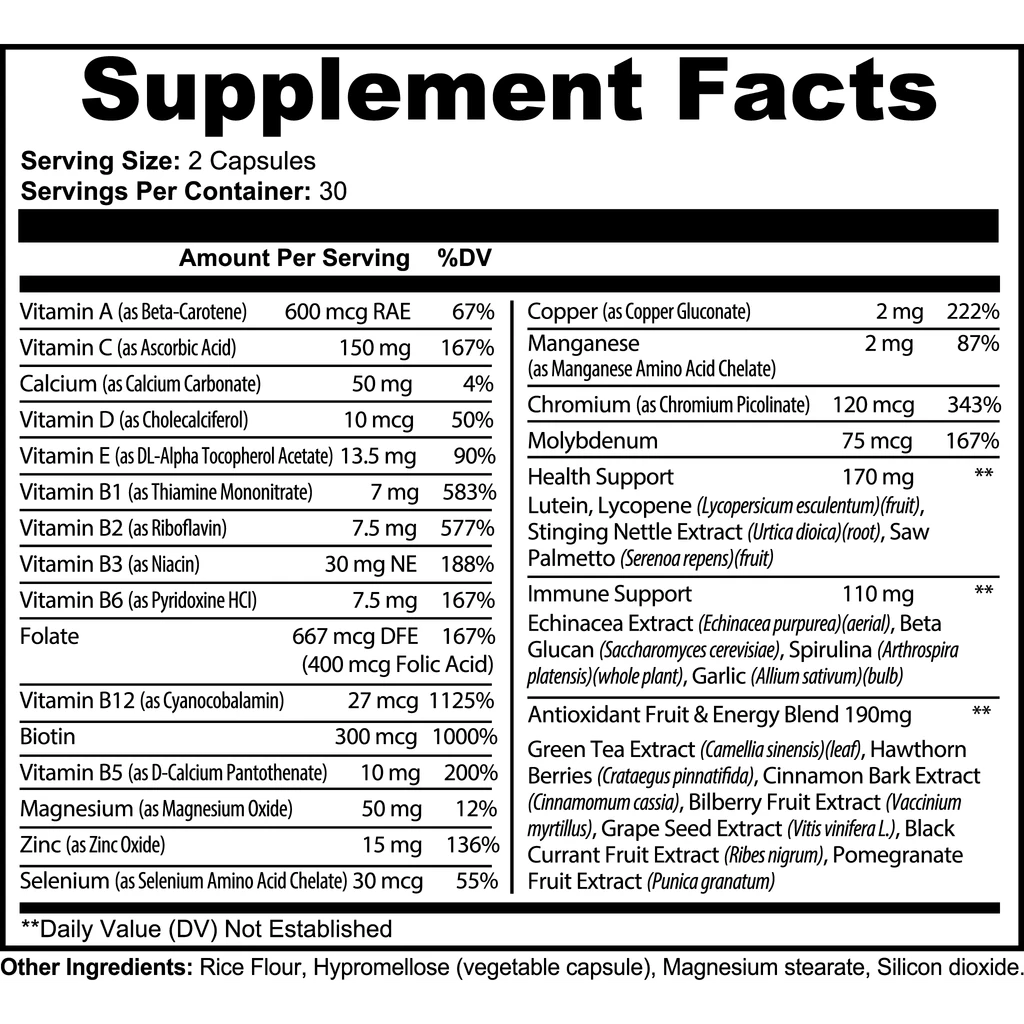 Invincible Supplements Complete Multivitamin