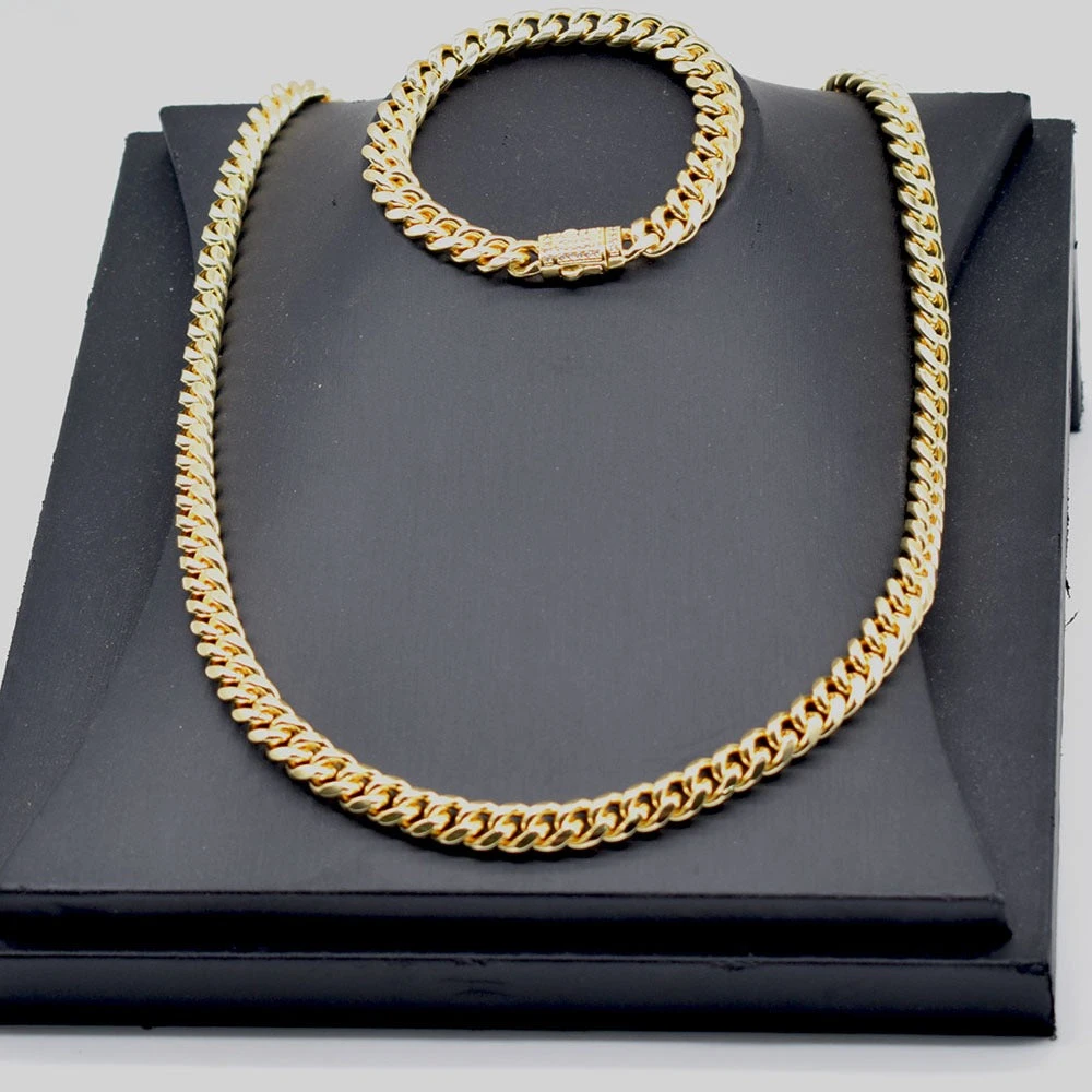 JoeyTheJewelryNY 18k Gold Plated Hip Hop Cuban Link Necklace & Bracelet Set