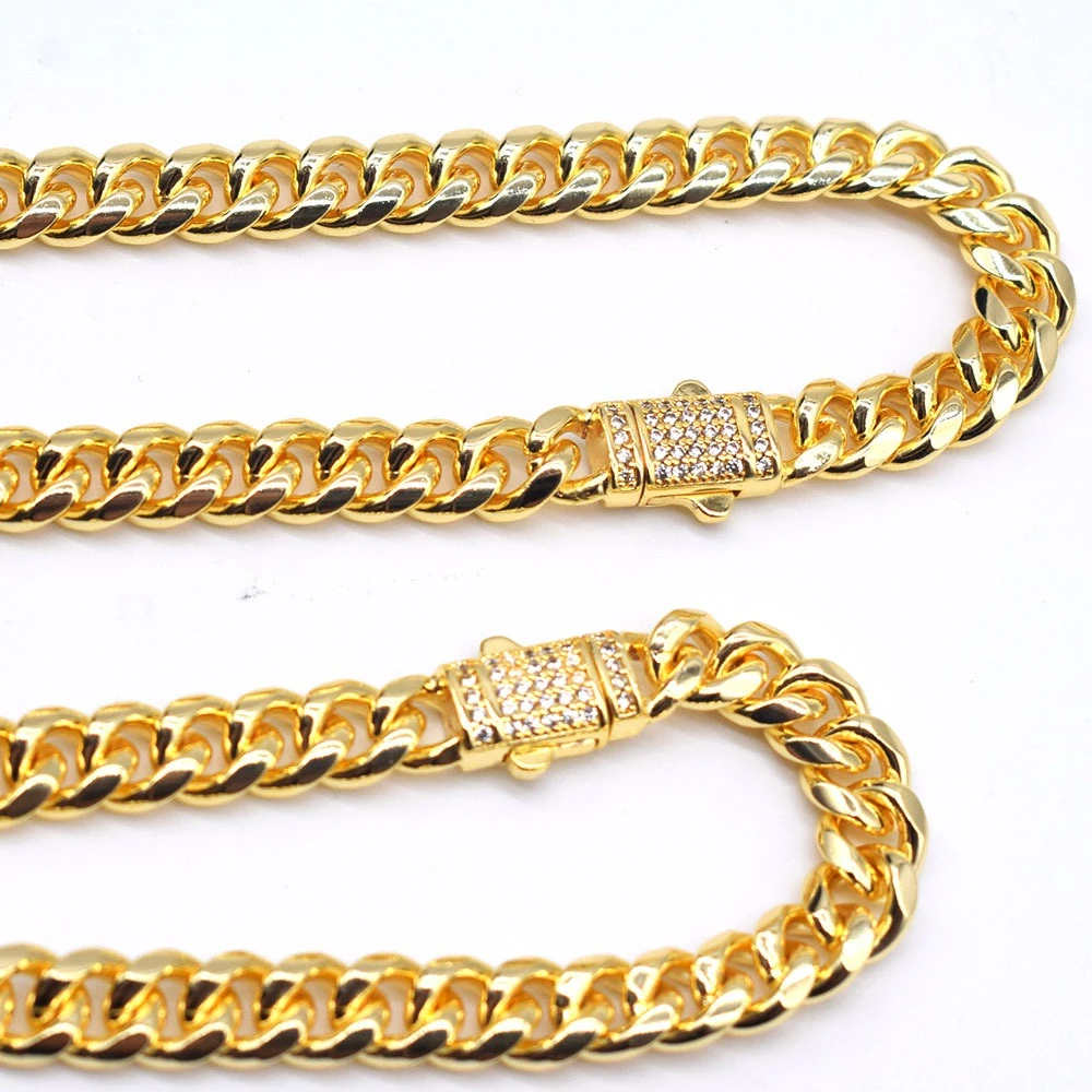 JoeyTheJewelryNY 18k Gold Plated Hip Hop Cuban Link Necklace & Bracelet Set
