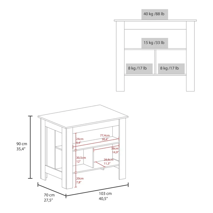 DEPOT E SHOP LLC Delos Kitchen Island