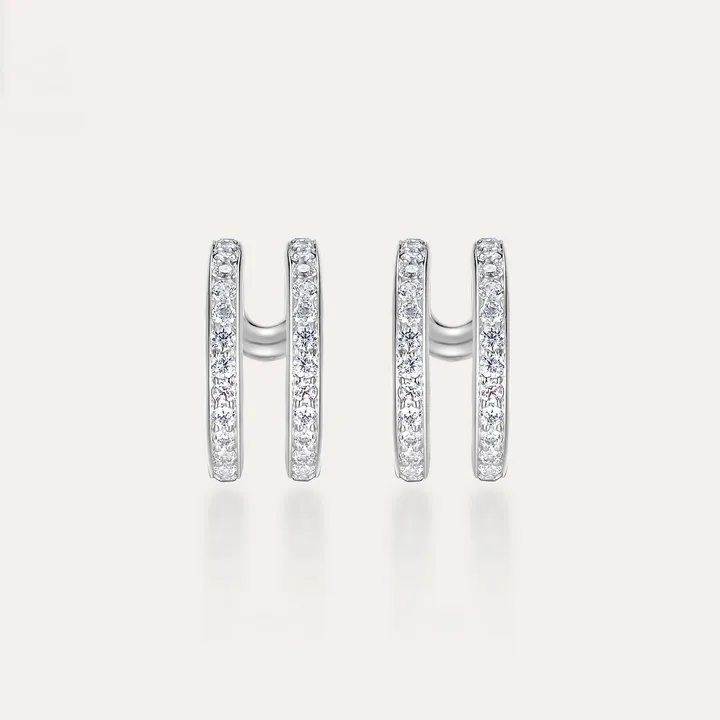 PASCAL Entwine Dual Row Diamond Ear Cuff