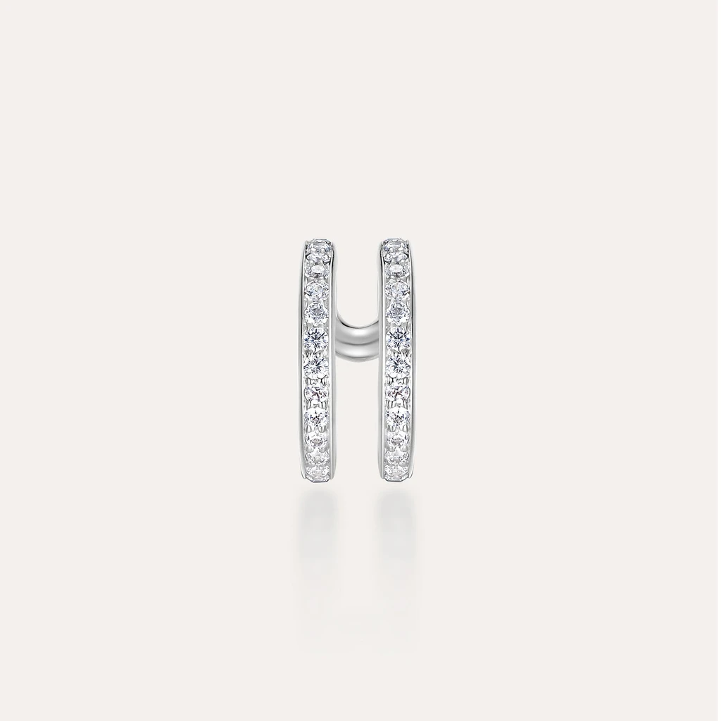 PASCAL Entwine Dual Row Diamond Ear Cuff