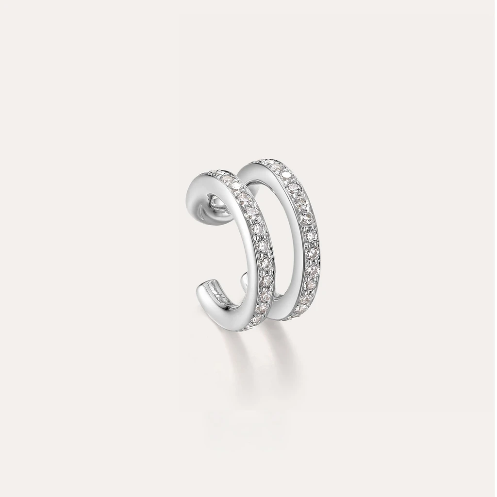 PASCAL Entwine Dual Row Diamond Ear Cuff