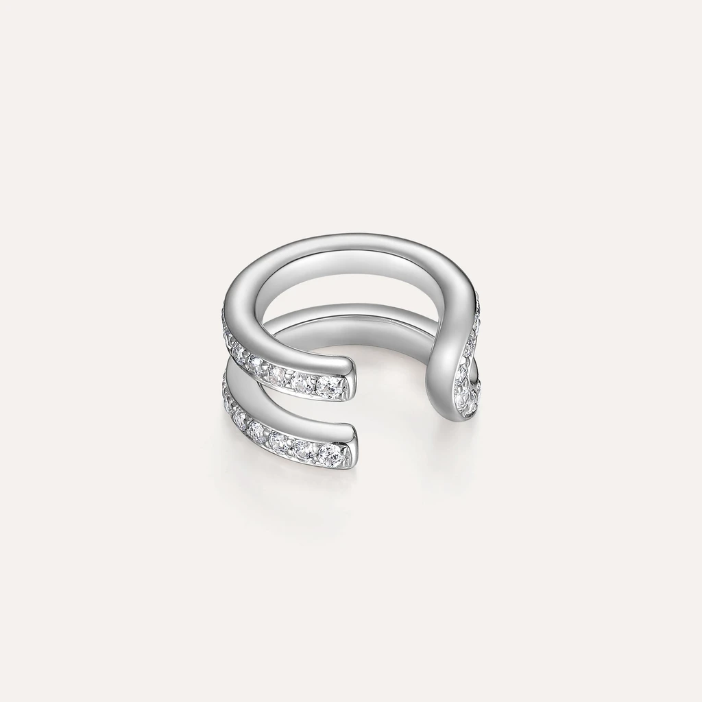 PASCAL Entwine Dual Row Diamond Ear Cuff