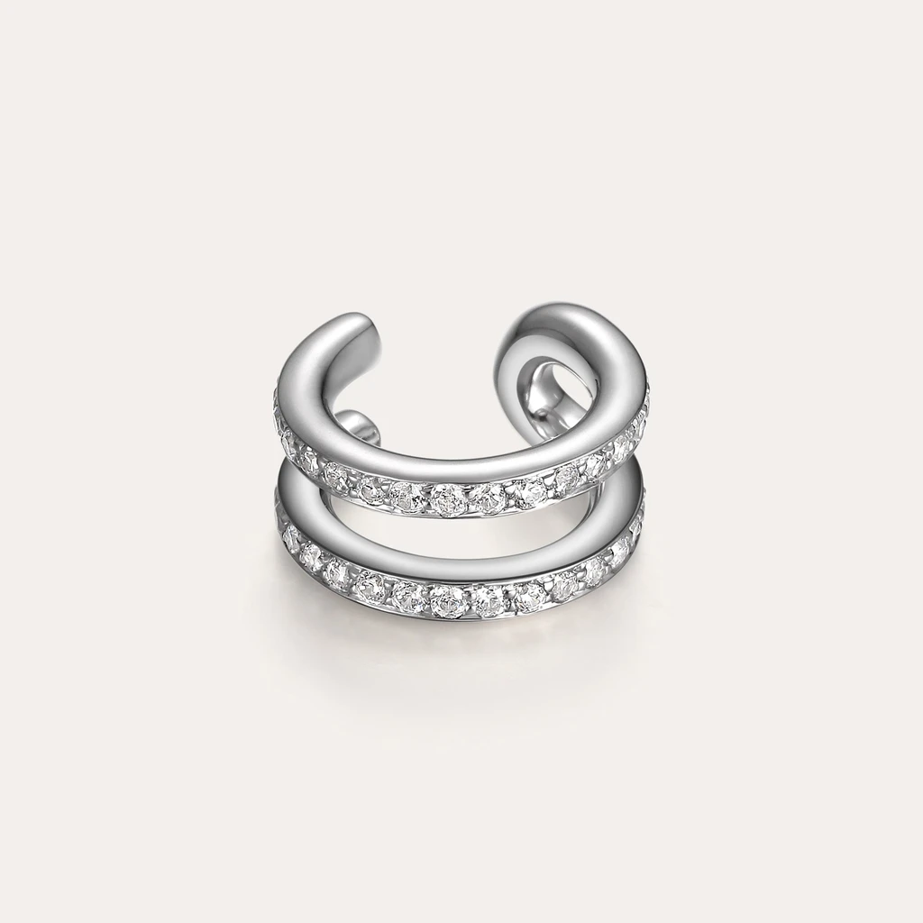 PASCAL Entwine Dual Row Diamond Ear Cuff