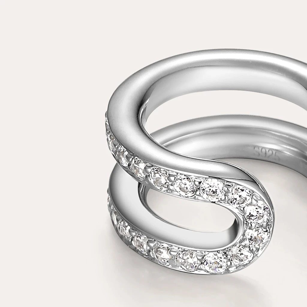 PASCAL Entwine Dual Row Diamond Ear Cuff