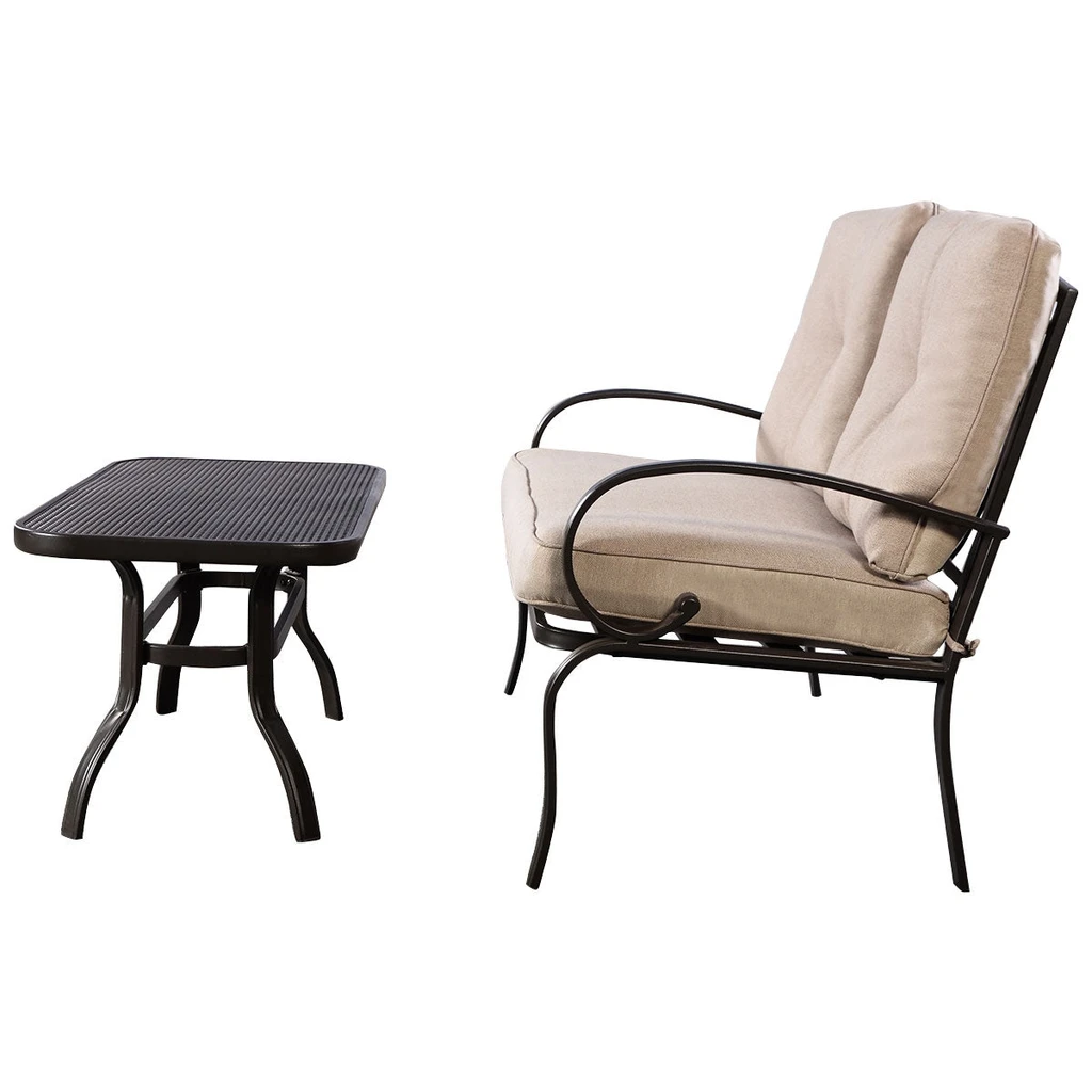 Directdeals 2 Pieces Patio Outdoor Cushioned Coffee Table Seat