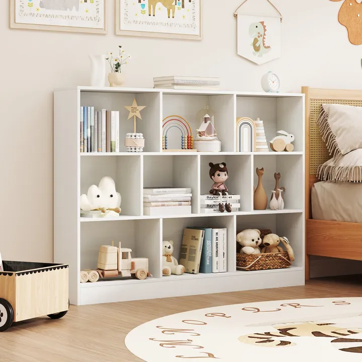 Gbruno Store Wooden Toy Storage Organizer With 10 Cubes For Classroom