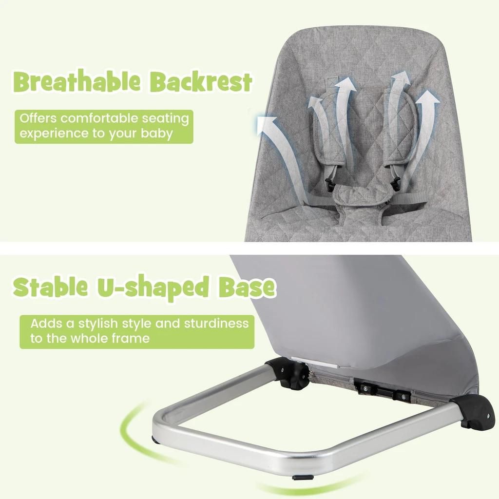 Gbruno Store Baby Bouncer Seat With Aluminum And Metal Frame