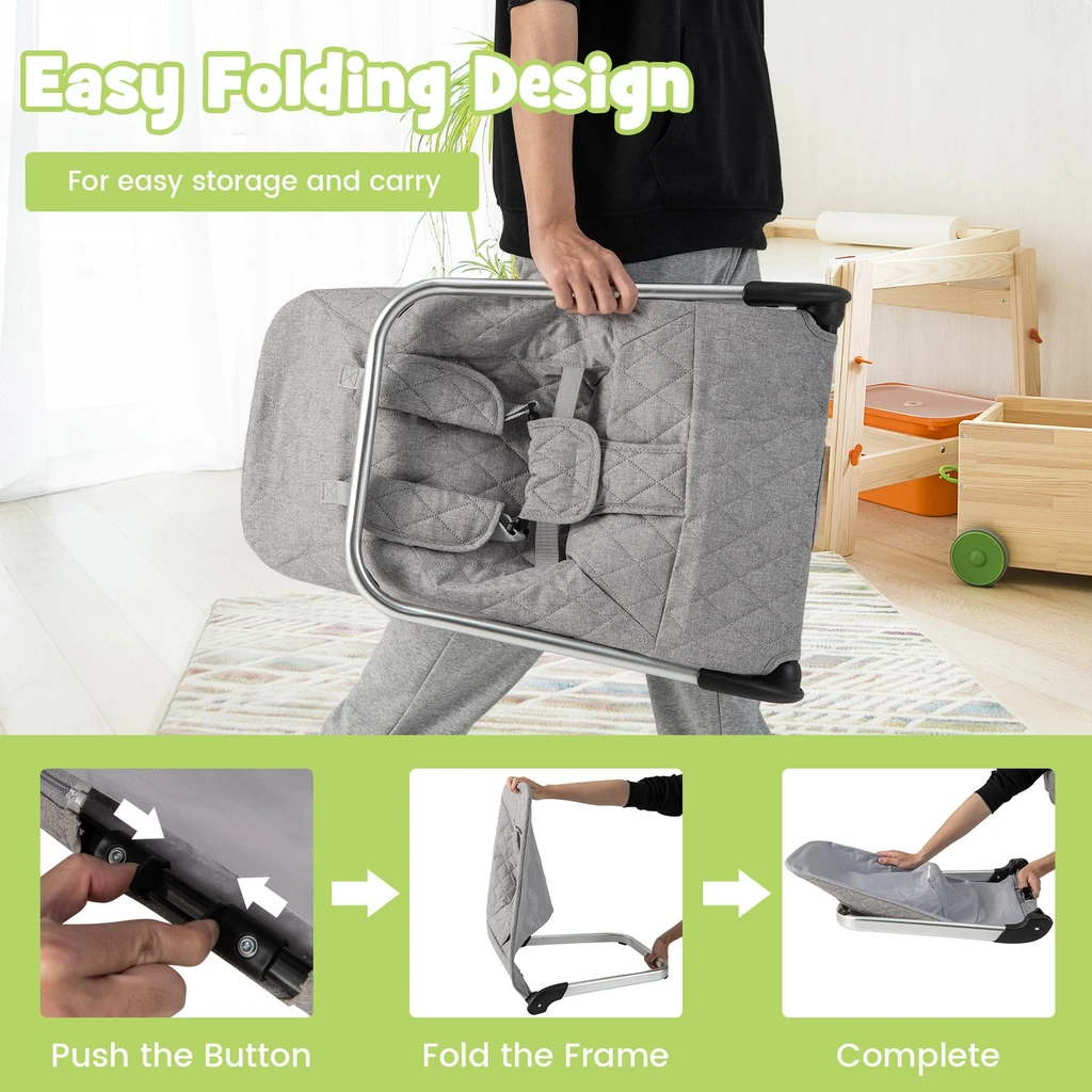 Gbruno Store Baby Bouncer Seat With Aluminum And Metal Frame