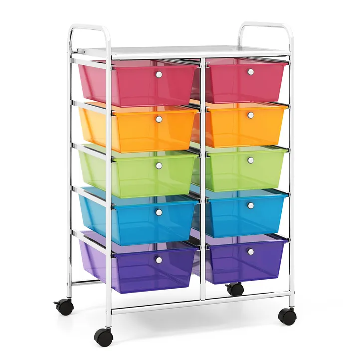 Directdeals 10-Drawer Rolling Storage Cart