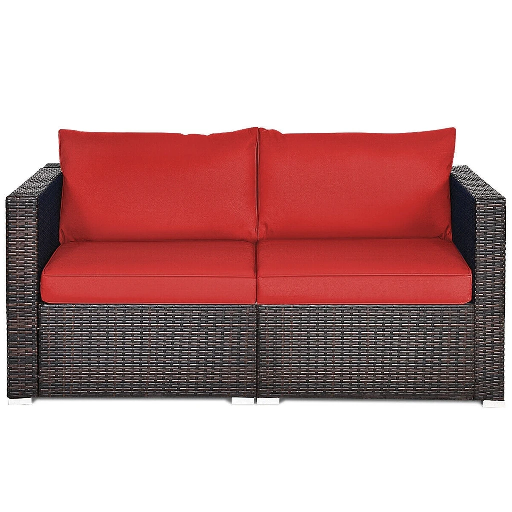 Directdeals Patio Rattan Sectional Conversation Sofa Set