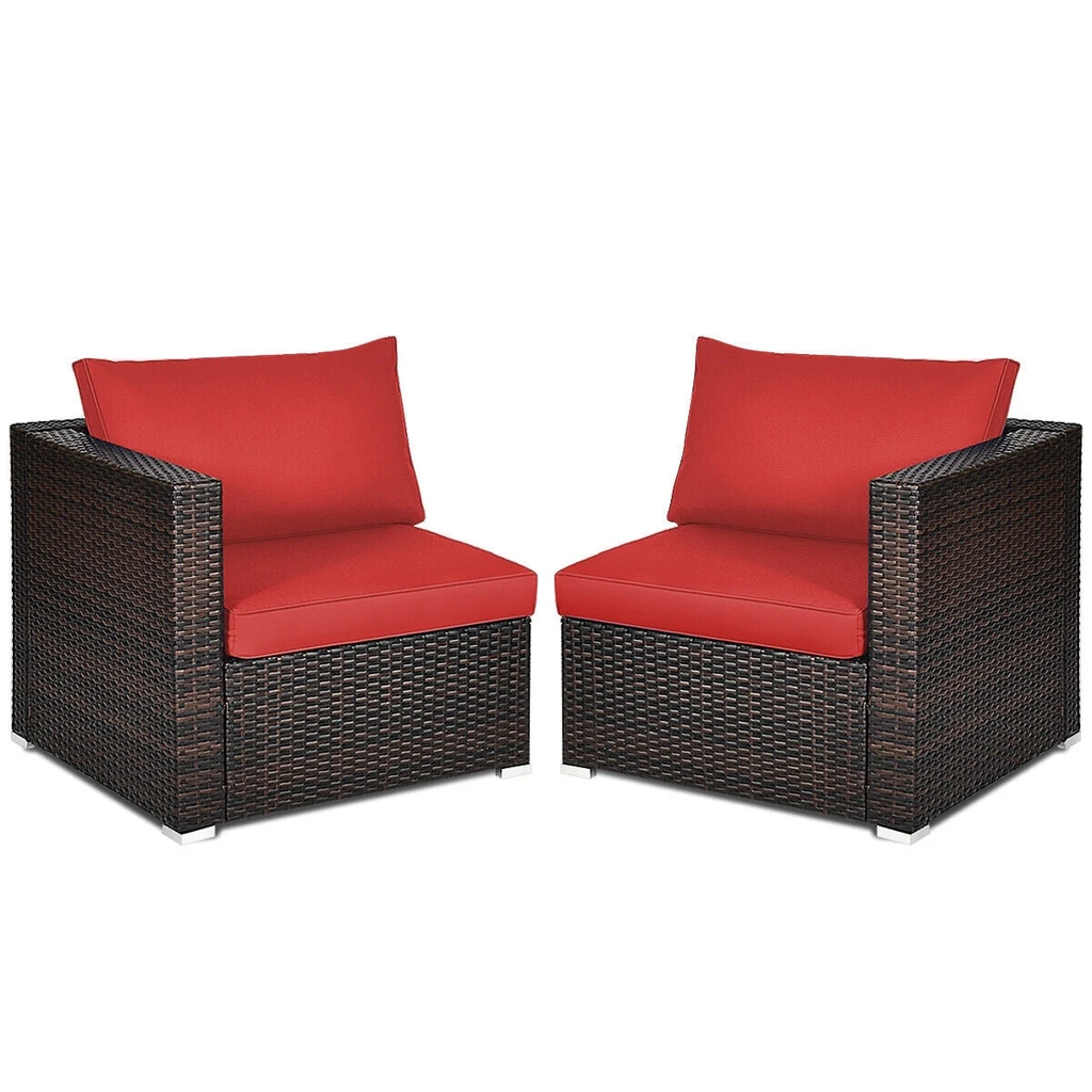 Directdeals Patio Rattan Sectional Conversation Sofa Set