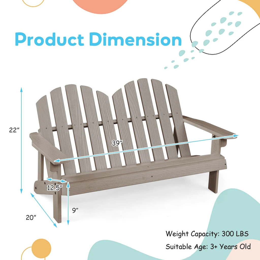Gbruno Store 2 Person Adirondack Chair With High Backrest