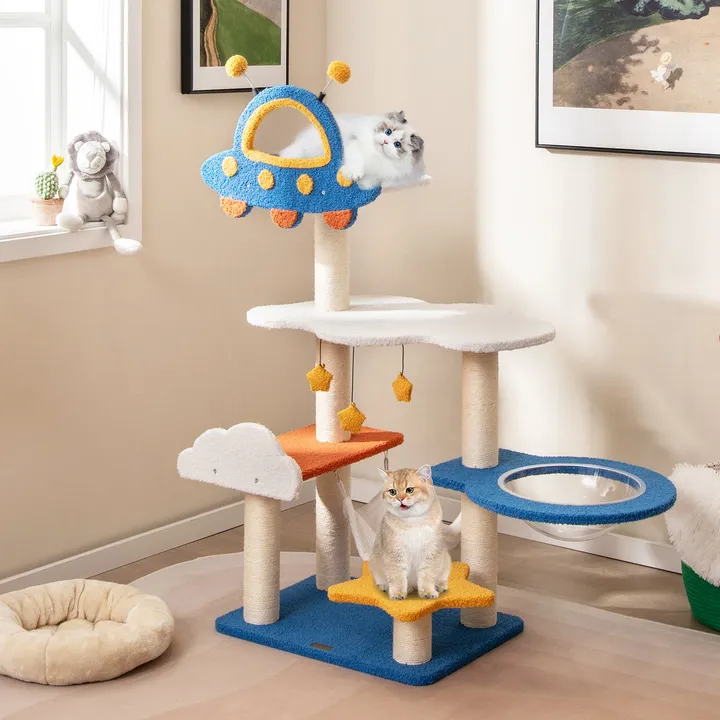 Gbruno Store Cat Tree With UFO Top Perch Space Capsule