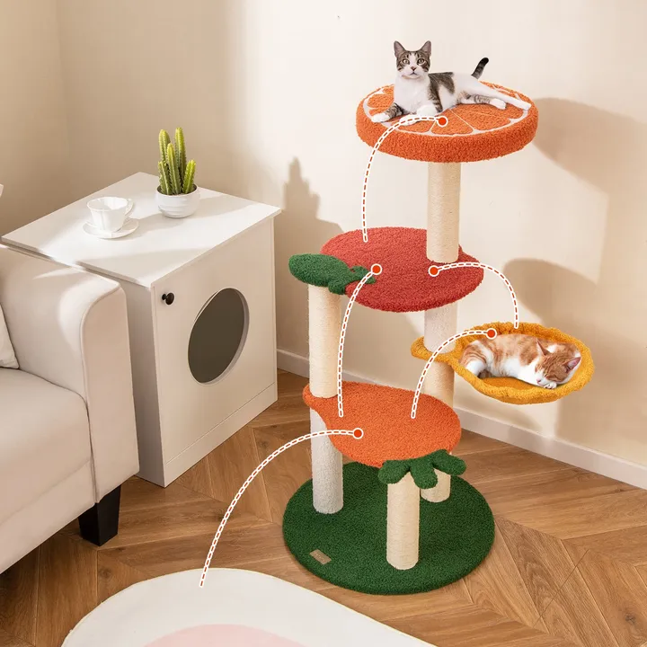 Gbruno Store Multi-level Cat Tree With Fruit Shaped Platforms