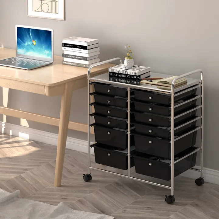 Directdeals 12 Drawers Rolling Cart Storage Scrapbook Paper Organizer Bins