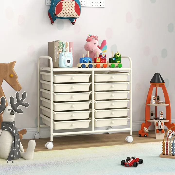 Directdeals 12 Drawers Rolling Storage Cart For Home And Office
