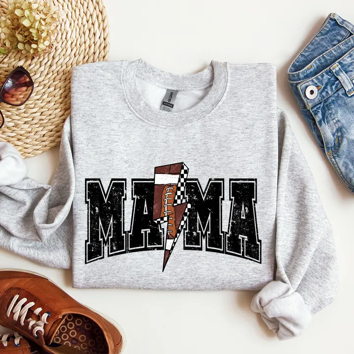Refinery Number One Mama Sweatshirt – Game Day, Lightning Bolt, Football Vibes