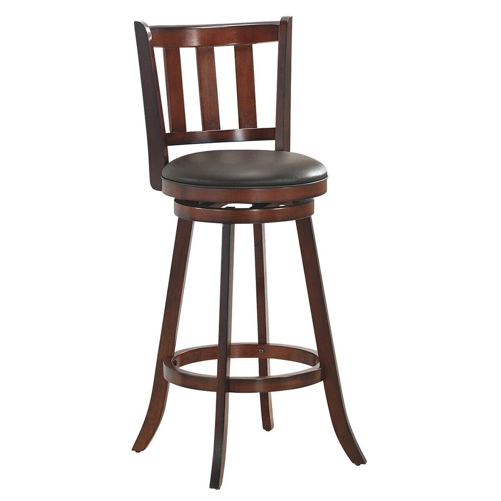 Directdeals 2 Pieces 360 Degree Swivel Bar Counter Stool Set With Cushioned Seat