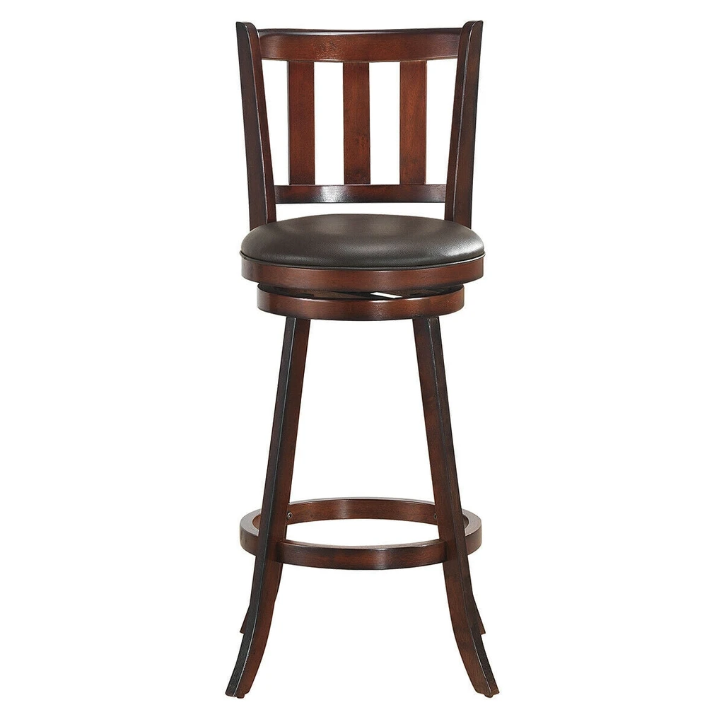 Directdeals 2 Pieces 360 Degree Swivel Bar Counter Stool Set With Cushioned Seat