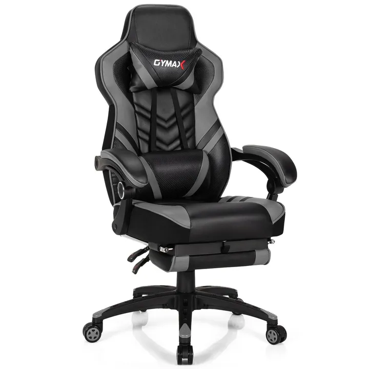 Directdeals Gaming Chair Swivel With Footrest And Adjustable Lumbar Pillow