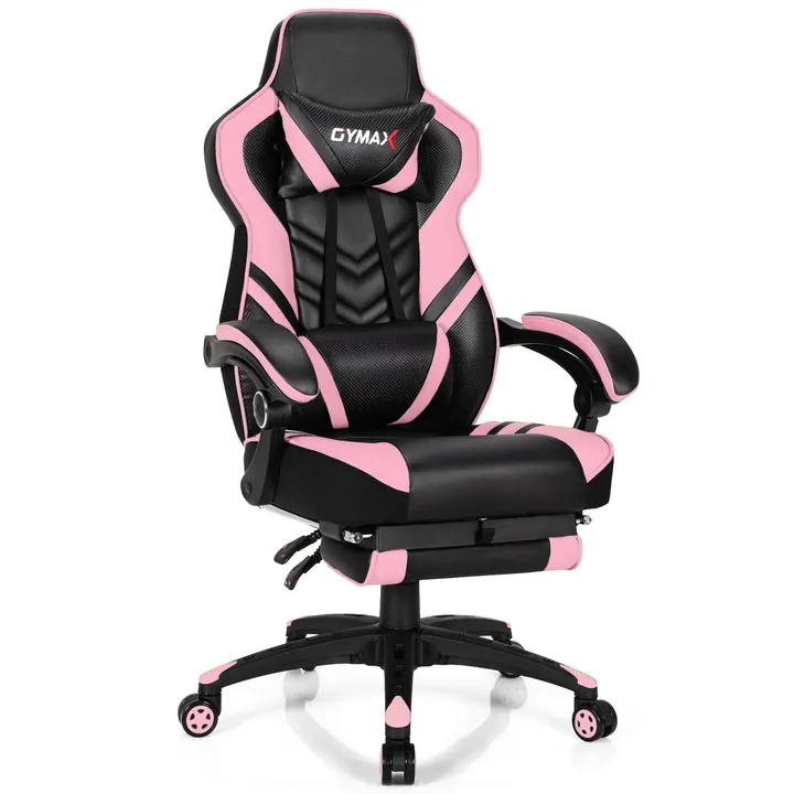 Directdeals Gaming Chair Swivel With Footrest And Adjustable Lumbar Pillow
