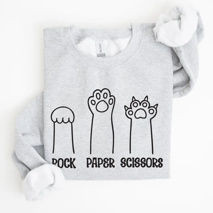 Refinery Number One Rock, Paper, Scissors, Cat Mom, Cat Funny, Feline, Pet Sweatshirt