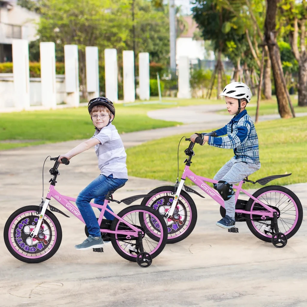 Gbruno Store Kids Bike Adjustable With Storage Basket And Double Brake