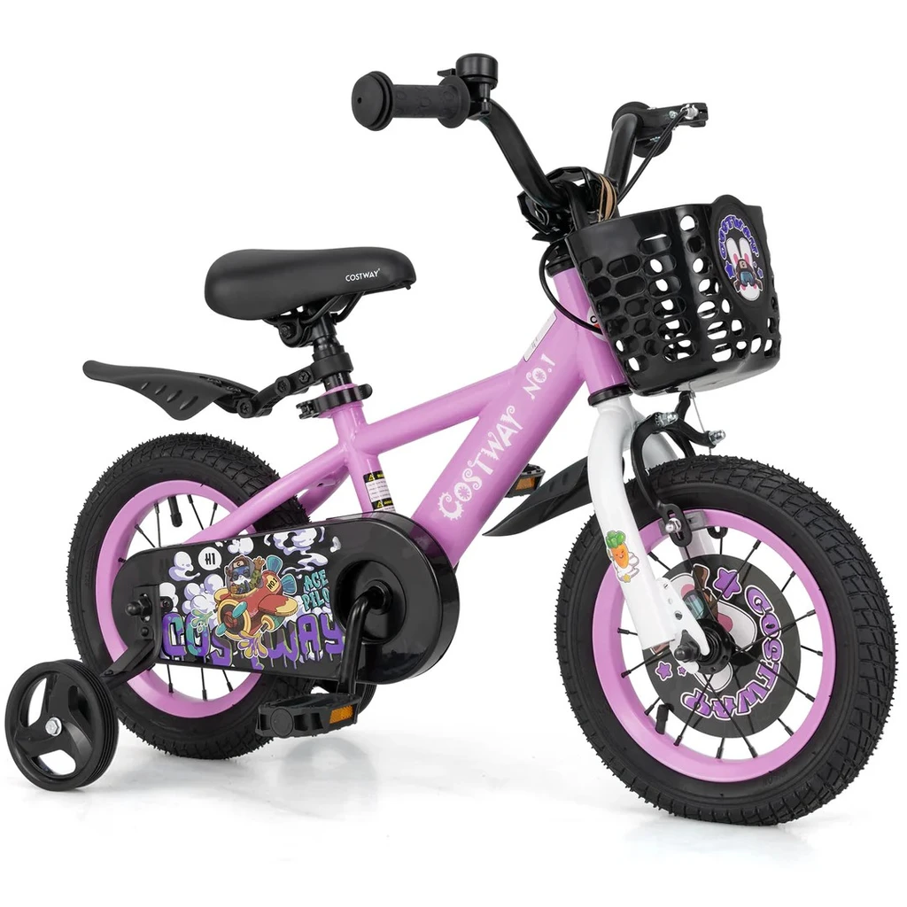 Gbruno Store Kids Bike Adjustable With Storage Basket And Double Brake
