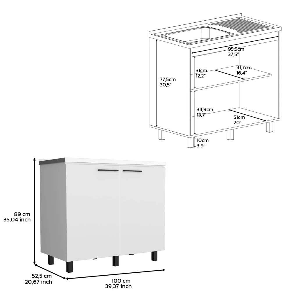 DEPOT E SHOP LLC Salento Two Freestanding Utility Base Cabinet