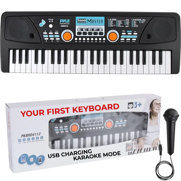 Pyle Portable Piano Keyboard & Microphone