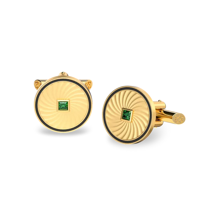 PASCAL Circular Swirl Gemstone Cufflinks