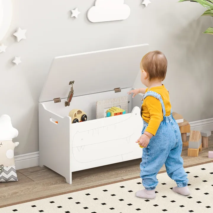 Gbruno Store Wooden Kids Toy Box With Safety Hinge