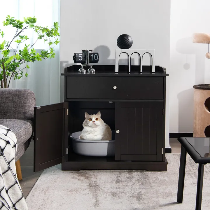Gbruno Store Wooden Cat Litter Box Enclosure