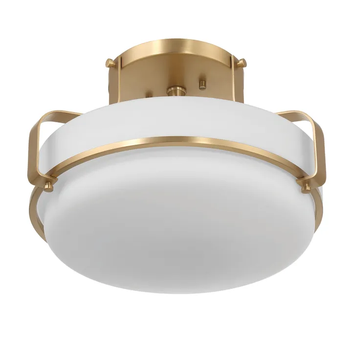 Storied Home Chatsworth - Glass and Metal Semi-Flush Mount Ceiling Light