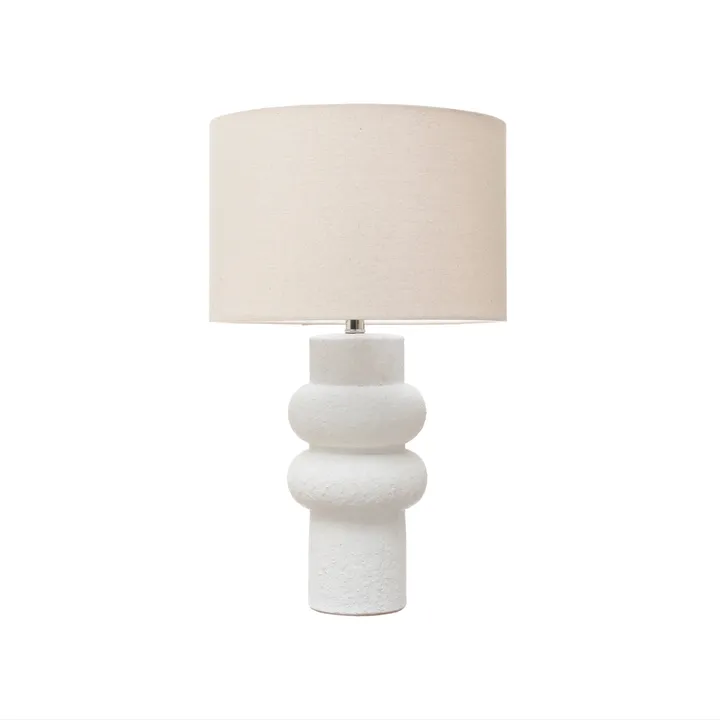 Storied Home Stoneware Table Lamp With Linen Shade