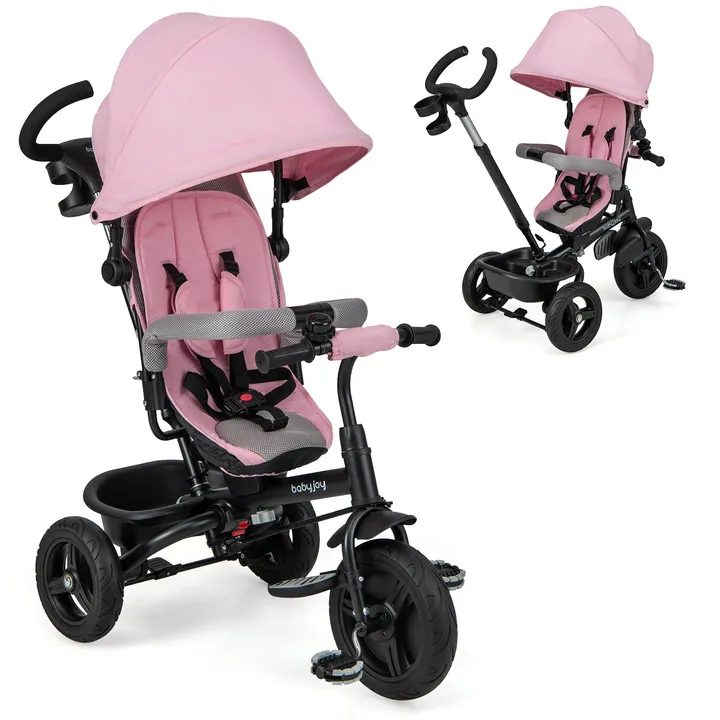 Gbruno Store 4-in-1 Baby Tricycle Toddler Trike With Reversible Seat