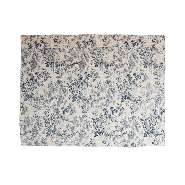 Storied Home Toile Pattern Cotton Chambray Throw