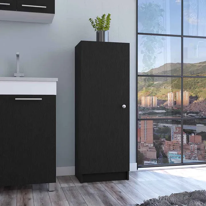 DEPOT E SHOP LLC Uluru Kitchen Pantry, Single Door Cabinet, Four Interior Shelves