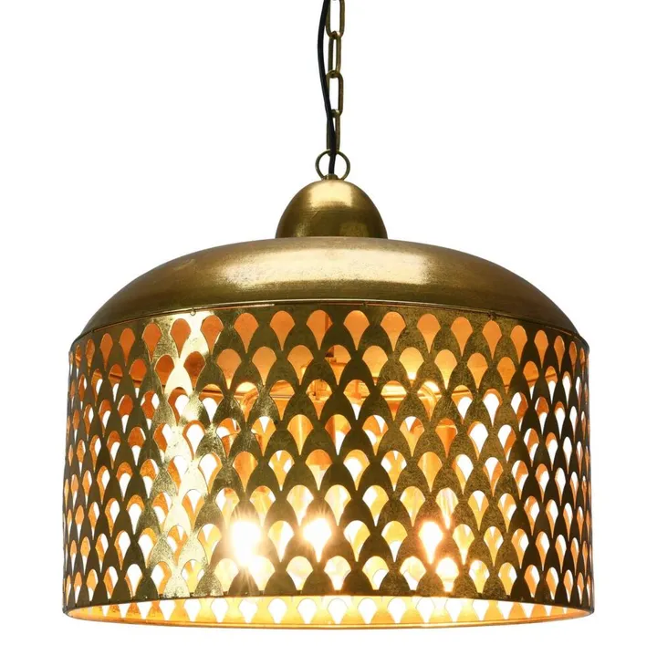 Storied Home Metal Ceiling Light With Brushed Finish
