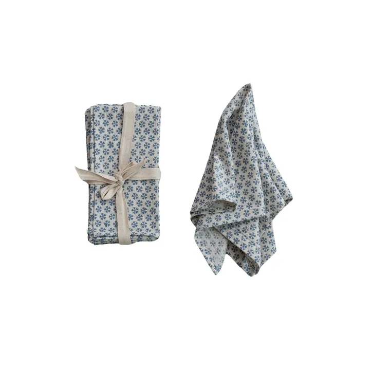 Storied Home Patterned Cotton And Linen Napkin Set