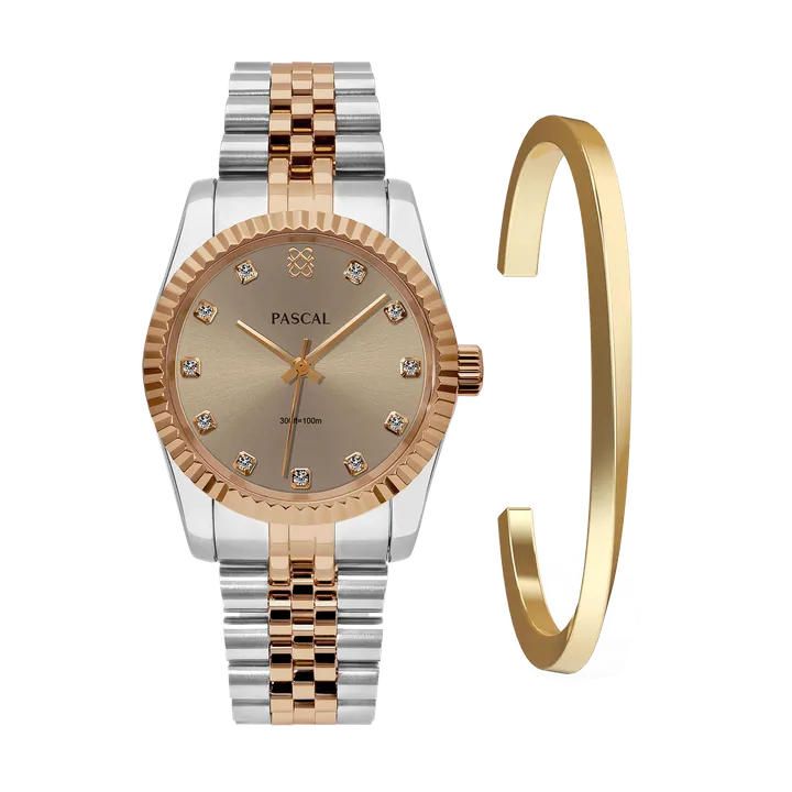 PASCAL Timeless Classic Diamond - Watch & Mobius Bracelet Gift Set